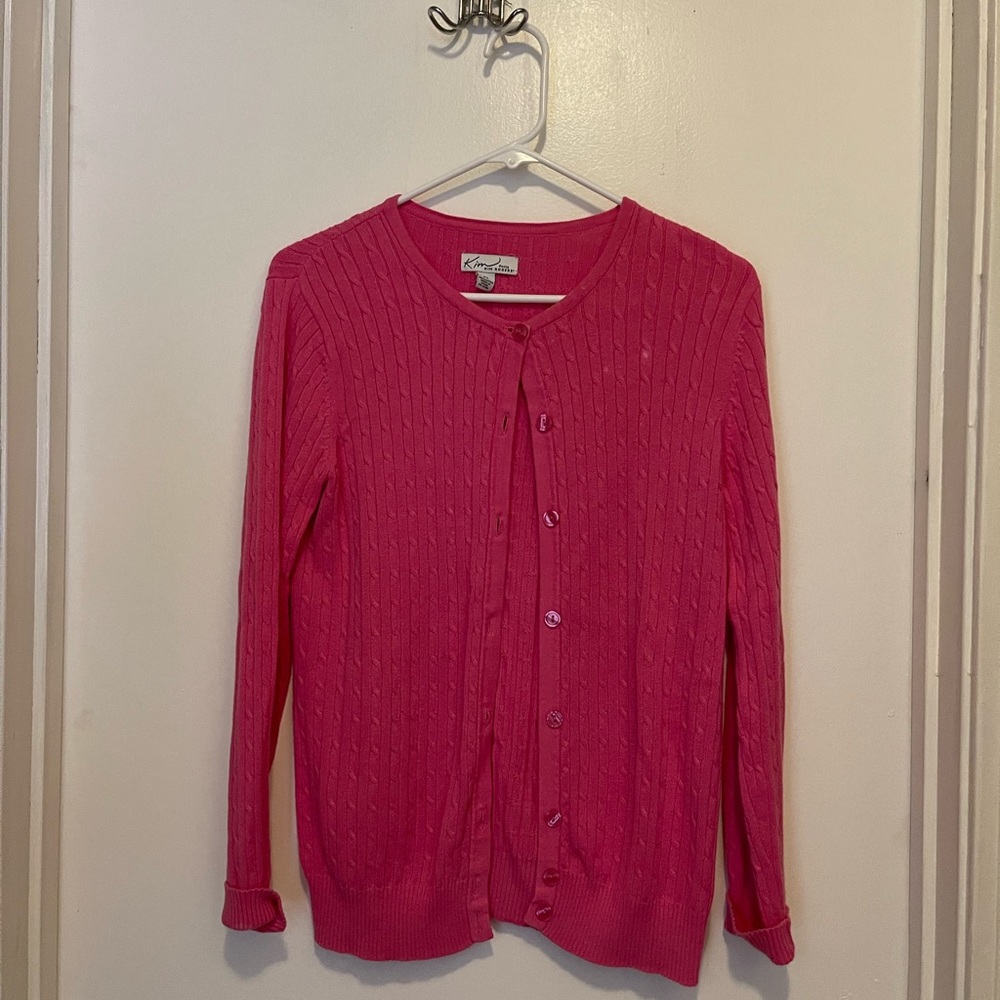 Pink button down Sweater